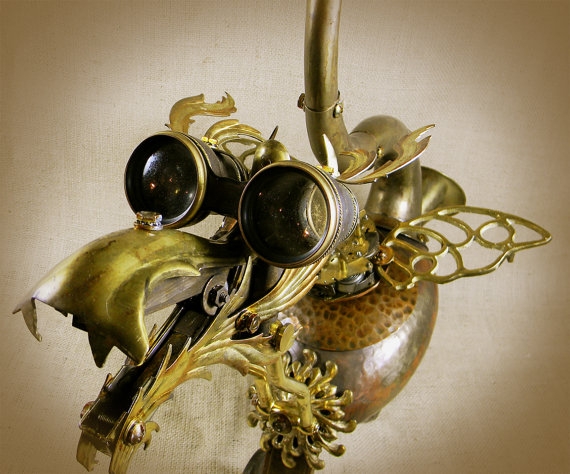 "QUIRK - The Steampunk Baby Dragon - Robot Assemblage"  by Reclaim2Fame