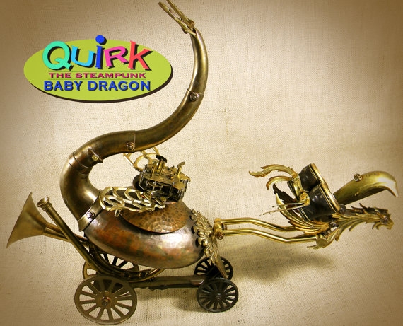 "QUIRK - The Steampunk Baby Dragon - Robot Assemblage"  by Reclaim2Fame (Фото 2)