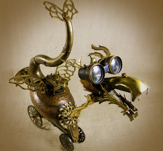 "QUIRK - The Steampunk Baby Dragon - Robot Assemblage"  by Reclaim2Fame (Фото 3)