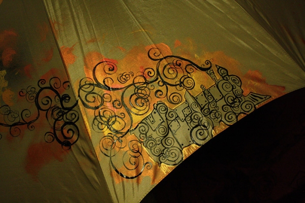 Зонт с авторской росписью в стиле стимпанк "Бабочка" (Фото 12)