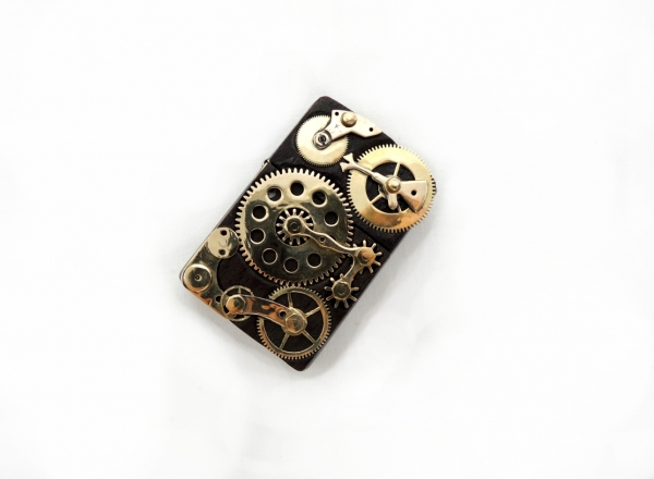 Зажигалка и портсигар в стиле Clockwork