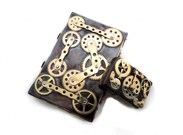 Зажигалка и портсигар в стиле Clockwork