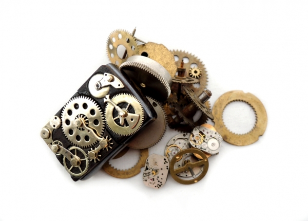 Зажигалка и портсигар в стиле Clockwork