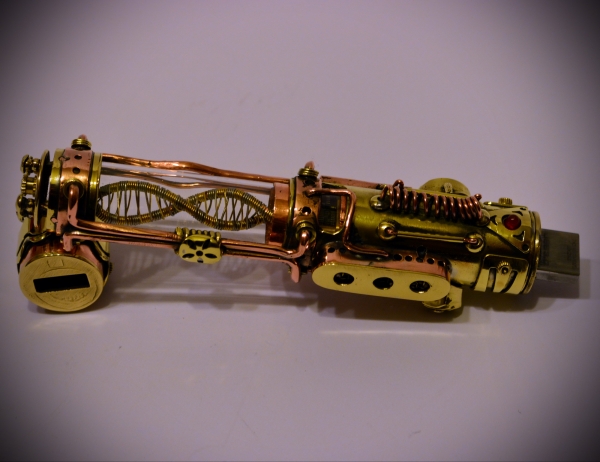 Steampunk flash drive Motorized Molecule DNA steampunk stick