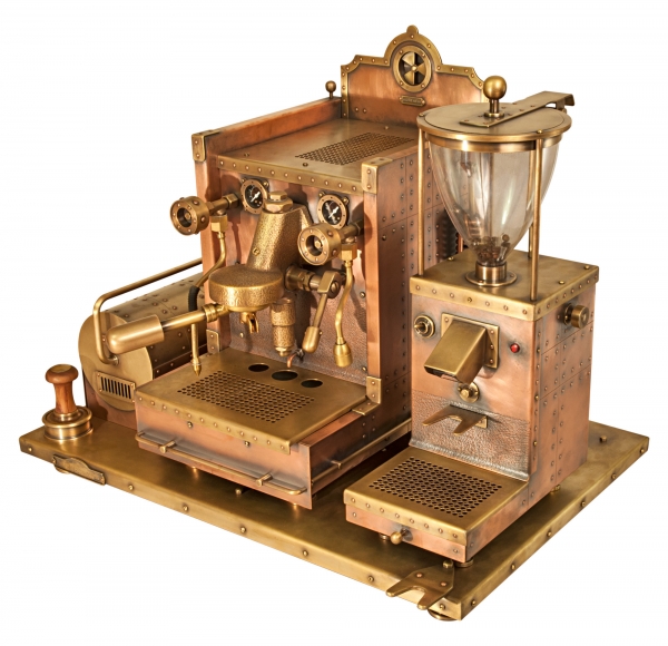 Кофемашина из меди - СтимПанк машина для приготовления кофе и капучино!