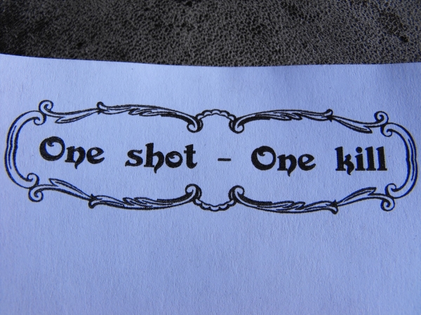 One shot - one kill!