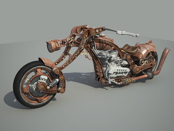 Steampunk Chopper-Bike - Чоппер в стиле Стимпанк 3D WIP Часть 2 (Фото 9)
