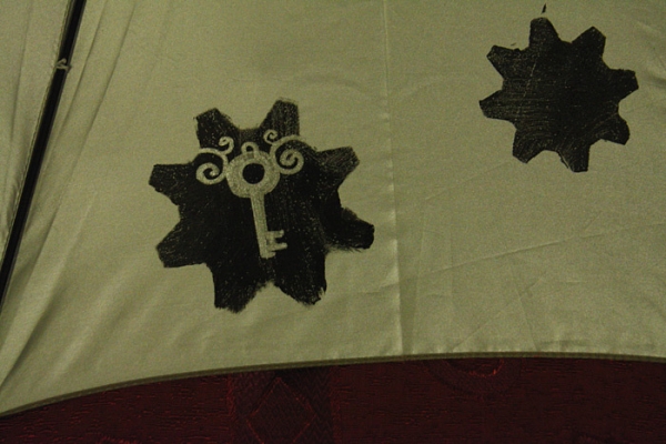 Зонт с авторской росписью в стиле стимпанк "Бабочка" (Фото 8)