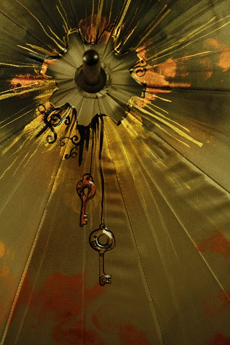 Зонт с авторской росписью в стиле стимпанк "Бабочка" (Фото 5)