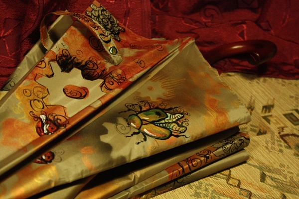 Зонт с авторской росписью в стиле стимпанк "Бабочка" (Фото 13)