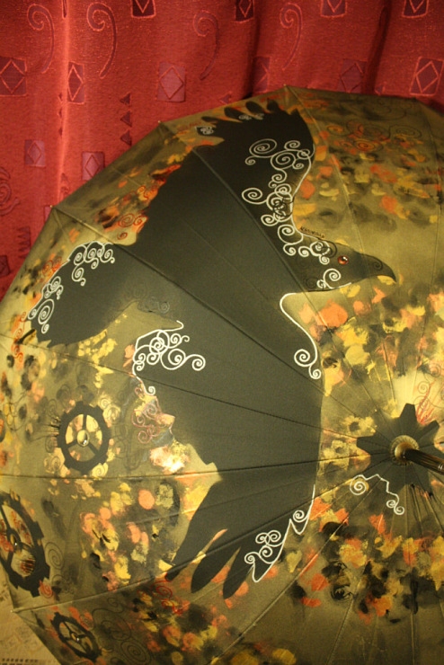 Продолжая тему росписи на зонтах в стиле стимпанк... (Фото 30)