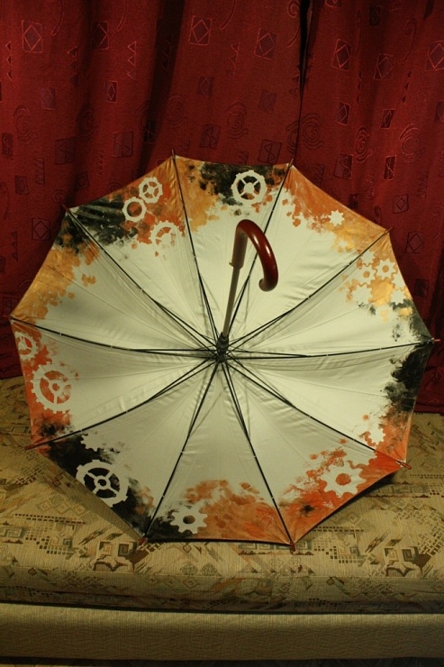 Продолжая тему росписи на зонтах в стиле стимпанк... (Фото 12)