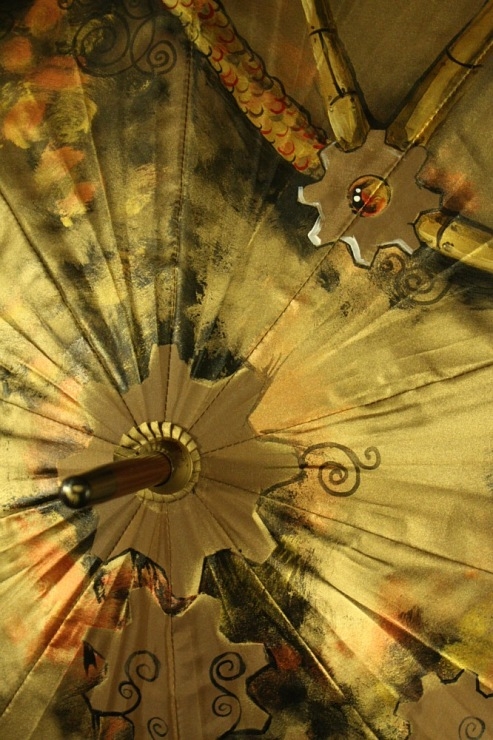 Продолжая тему росписи на зонтах в стиле стимпанк... (Фото 10)