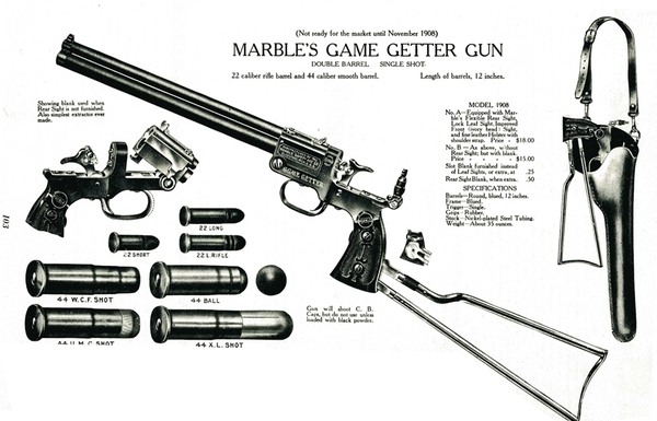 Двуствольный охотничий пистолет фирмы Marble&#39;s