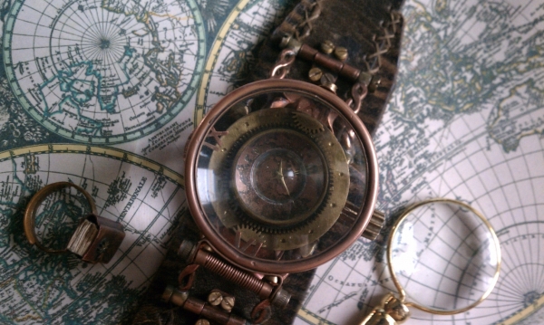 Стимпанк часы ( steampunk watch )... хронометр &quot;В поисках потерянного времени&quot;... вторая попытка . (Фото 4)