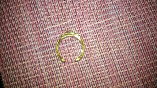 Цельно латунное кольцо с полушестерней.