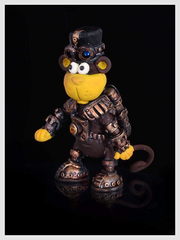 Новогодняя игрушка обезьянка Жаконя в стиле альтернативного стимпанка.