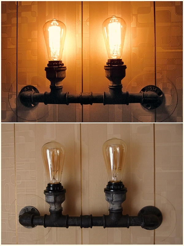 Лофтовый светильник из советских чугунных фитингов