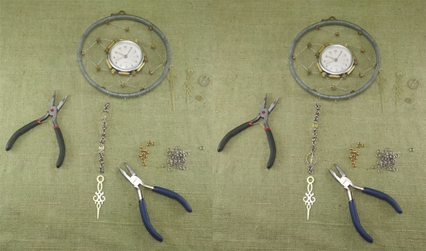 Часы, ловец снов в стиле зомбиклок.