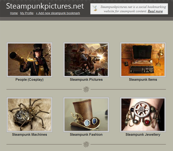 steampunkpictures.net - сайт закладок изображений в стиле Steampunk