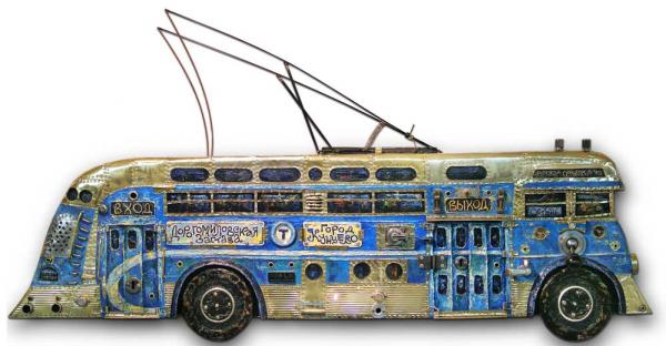 синий троллейбус