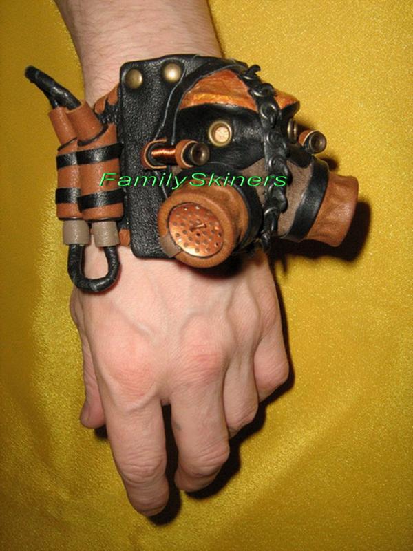 Кожаные браслеты в Steampunk и Cyberpunk стилях. (Фото 6)